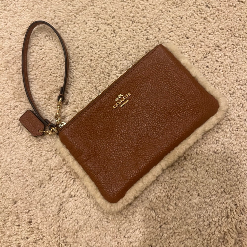 Coach Shearling Wristlet